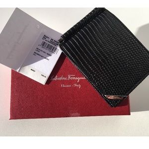 Black Angolino Lizard with Clip Wallet